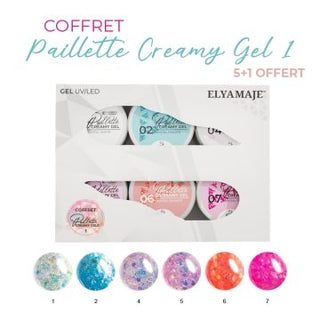 Coffret de 6 Paillette Creamy Gel 20ml - Elya Maje